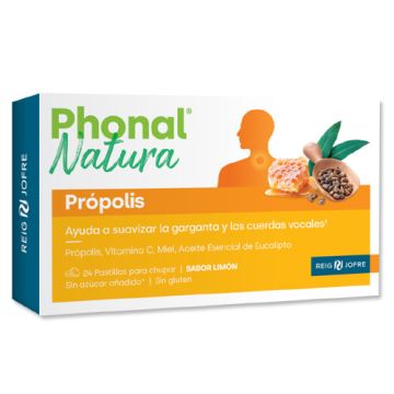 Phonal Natural Propolis Garganta Sabor Limon 24 Pastillas