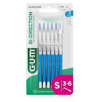 Gum Bi-Direction Cepillo Bi-Direccional Tamaño ISO-2 6Uds