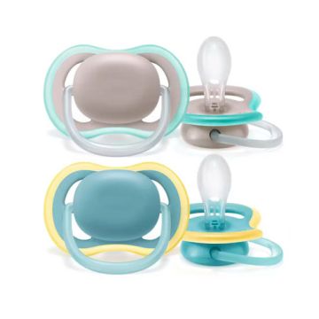Avent Ultra Air Chupete Silicona Azul-Gris 18m+ 2 Uds