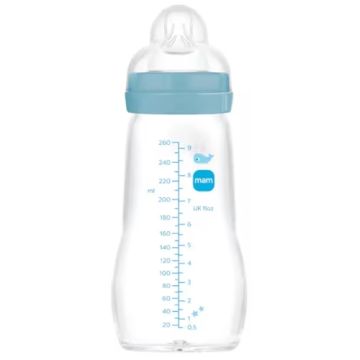 MAM Feel Good Biberon Cristal Azul 2M+ 260ml