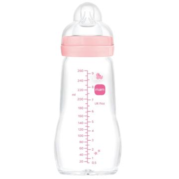MAM Feel Good Biberon Cristal Rosa 2M+ 260ml