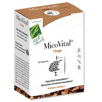 100% Natural Micovital Chaga 60Caps