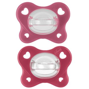 Chicco Physio Forma Dual Soft Chupete Rojo-Morado 16-36m 2Uds