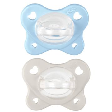 Chicco Physio Forma Dual Soft Chupete Azul-Gris 2-6m 2Uds