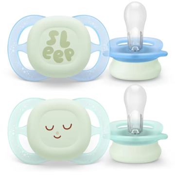 Avent Ultra Start Chupete Nocturno Azul-Verde 0-1m 2Uds