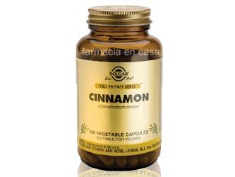 Solgar Canela china. 100 cápsulas vegetales