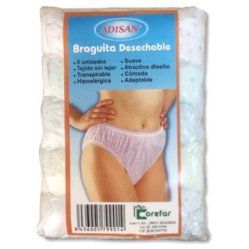 Adisan Braguitas Desechables Colores T-Unica 5Uds