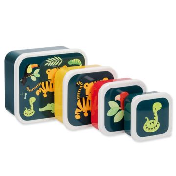 A Little Lovely Set de Fiambreras Tigre Selva 4Uds