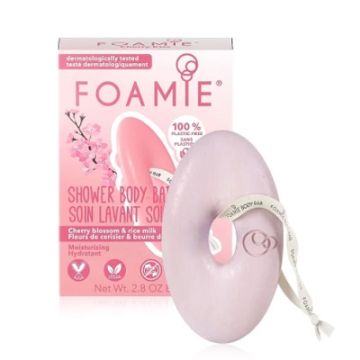 Foamie Limpiador Corporal Solido Flor de Cerezo y Leche Arroz 80g