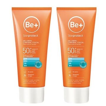 Be+ Skin Protect Gel-Crema Corporal y Facial Spf50+ Duplo 2x200ml