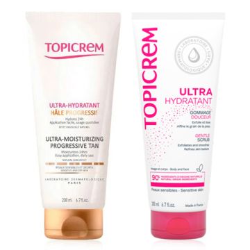 Topicrem Ultra-Hidratante Bronceado 200ml + Exfoliante 200ml