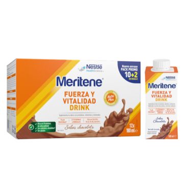 Meritene Fuerza y Vitalidad bebida Sabor Chocolate 12x180ml