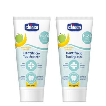 Chicco Dentifrico Infantil Manzana y Platano Duplo 2x50ml