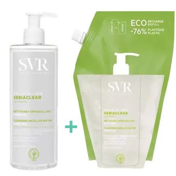 SVR Sebiaclear Agua Micelar Limpiadora 400ml + Recarga 400ml